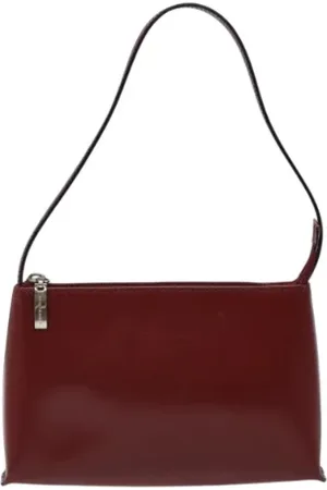 Burberry Dames, Pre-owned, Rood, Maat: ONE Size Leer