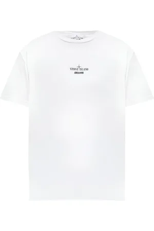 Stone Island Heren, Tops, Wit, Maat: M Katoen
