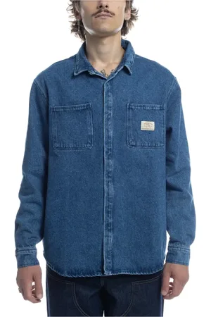 Goodies Sportive Heren, Overhemden, Blauw, Maat: S Denim