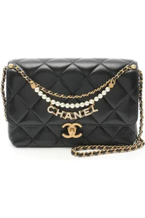 CHANEL Dames, Pre-owned, Zwart, Maat: ONE Size Leer