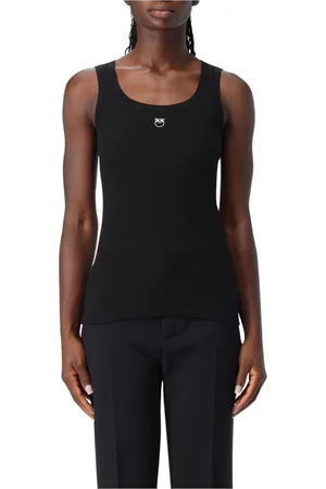 Pinko Dames, Tops, Zwart, Maat: M Katoen