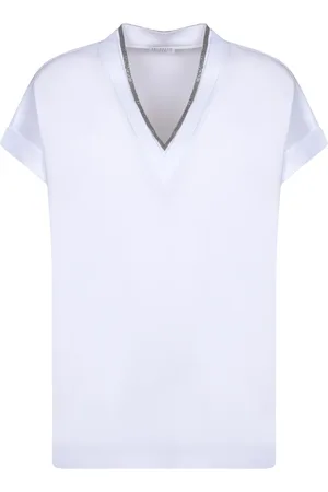 Brunello Cucinelli Dames, Tops, Wit, Maat: L Katoen