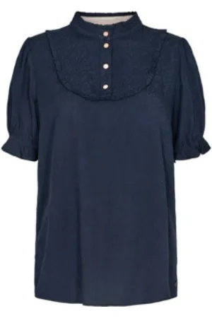 Numph Dames, Blouses & Shirts, Blauw, Maat: XS