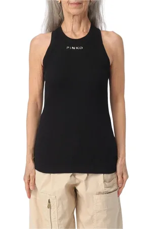 Pinko Dames, Tops, Zwart, Maat: S Katoen