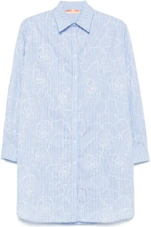 ERMANNO SCERVINO Dames, Blouses & Shirts, Blauw, Maat: XS Katoen