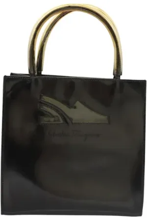 Salvatore Ferragamo Dames, Pre-owned, Zwart, Maat: ONE Size Leer