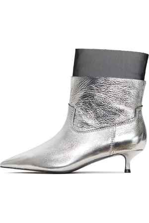 CESARE GASPARI Dames, Schoenen, Grijs, Maat: 40 EU Leer