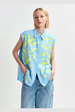 Essentiel Antwerp Dames, Blouses & Shirts, Blauw, Maat: M