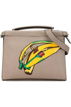 Fendi Dames, Pre-owned, Grijs, Maat: ONE Size Leer