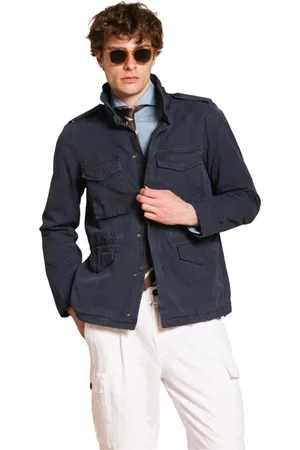 Masons Heren, Jassen, Blauw, Maat: S Katoen