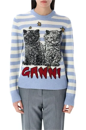 Ganni Dames, Truien, Veelkleurig, Maat: M Wol