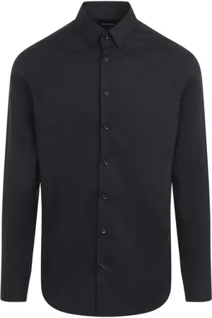 Giorgio Armani Heren, Overhemden, Blauw, Maat: M Katoen