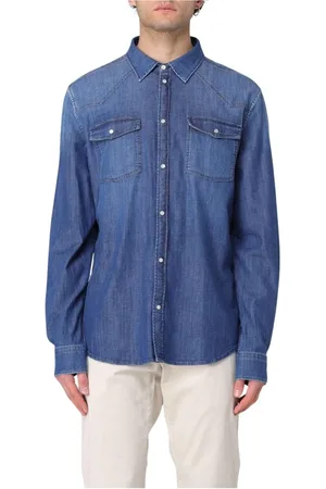 Dondup Heren, Overhemden, Blauw, Maat: XL Denim