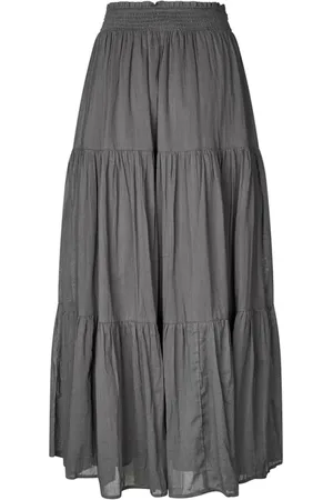 Lollys Laundry Dames, Rokken, Grijs, Maat: 2XL Katoen