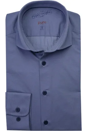 Hatico Heren, Overhemden, Blauw, Maat: 2XS