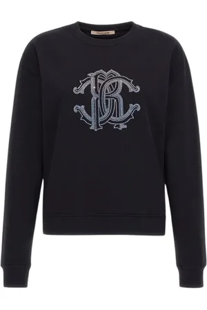 Roberto Cavalli Dames, Sweatshirts & Hoodies, Zwart, Maat: 2XL Katoen