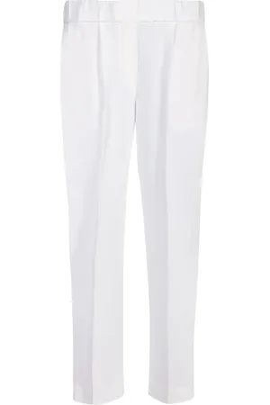 Brunello Cucinelli Dames, Broeken, Wit, Maat: L Zijde