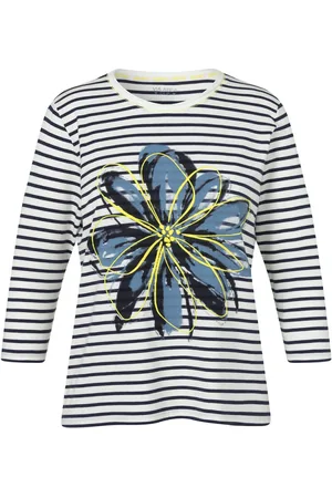 Via Appia Due Dames, Tops, Blauw, Maat: 5XL