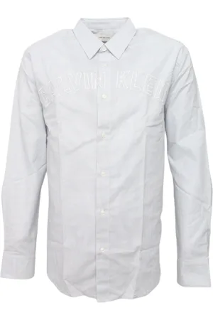 Calvin Klein Heren, Overhemden, Blauw, Maat: M Katoen