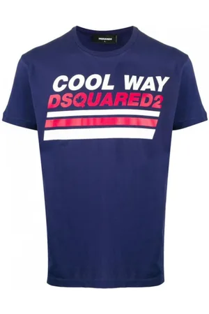 Dsquared2 Heren, Tops, Blauw, Maat: M Katoen