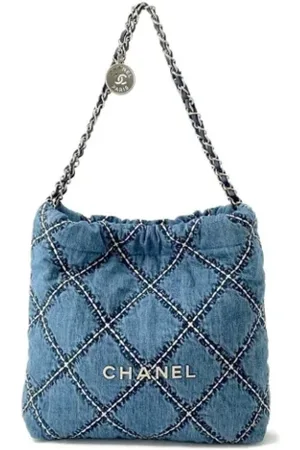 CHANEL Dames, Pre-owned, Blauw, Maat: ONE Size Denim