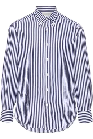 Brunello Cucinelli Heren, Overhemden, Blauw, Maat: M Katoen
