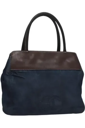 CHANEL Dames, Pre-owned, Blauw, Maat: ONE Size Leer