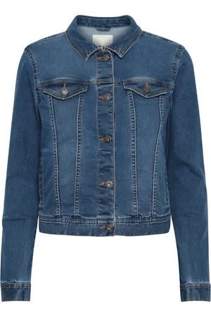 Ichi Dames, Jassen, Blauw, Maat: XS Denim