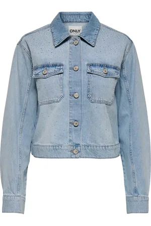 ONLY Dames, Jassen, Blauw, Maat: XS Denim