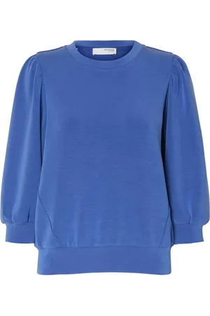 Dames, Sweatshirts & Hoodies, Blauw, Maat: XS Modal