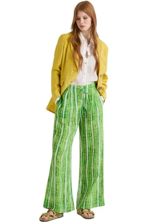 Maliparmi Dames, Broeken, Groen, Maat: 2XS Linnen