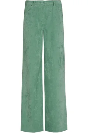 Marie Méro Dames, Broeken, Groen, Maat: 2XL Corduroy