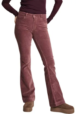 Para Mi Dames, Broeken, Paars, Maat: M L32 Corduroy