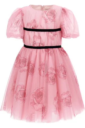 MONNALISA Tulle and rose dress