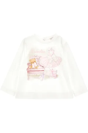 MONNALISA Ballet print cotton T-shirt
