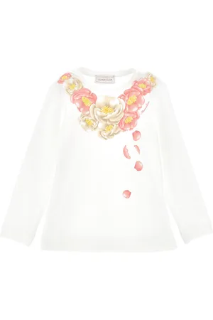 MONNALISA Flower necklace cotton T-shirt