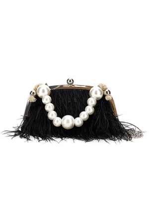 MONNALISA Feather bag with faux pearl handle