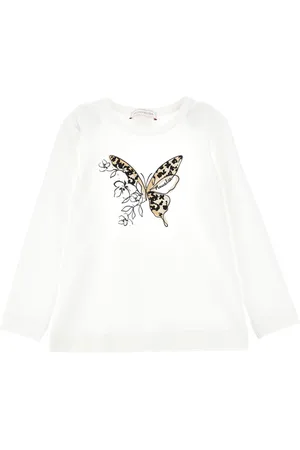 MONNALISA Jersey T-shirt with maxi butterfly
