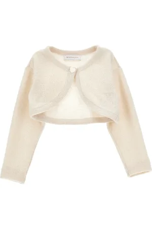 MONNALISA Merino lurex wraparound cardigan