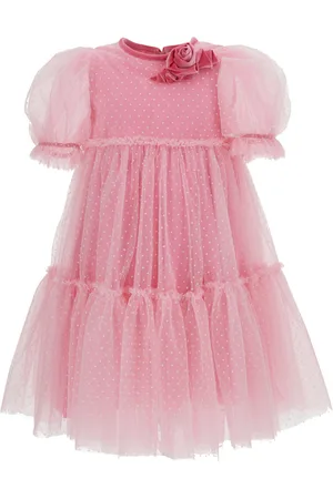 MONNALISA Tulle dress with velvet details