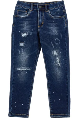 MONNALISA Vintage-effect denim jeans