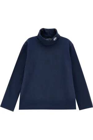 MONNALISA Cotton turtleneck with logo