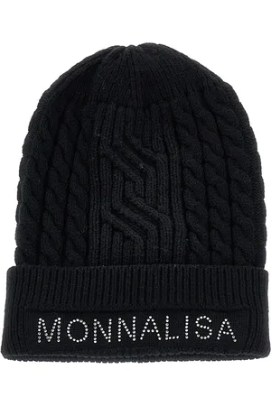MONNALISA Cable knit hat with logo