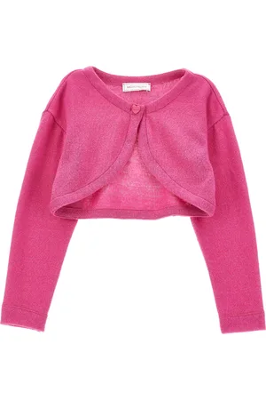 MONNALISA Merino lurex wraparound cardigan