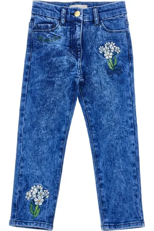 MONNALISA Embroidered denim jeans