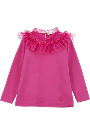 MONNALISA Tulle collar T-shirt