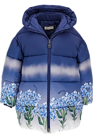 MONNALISA Graduated down coat with flowers