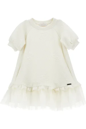 MONNALISA Quilted dress with tulle flounce