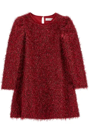 MONNALISA Lurex fringe dress