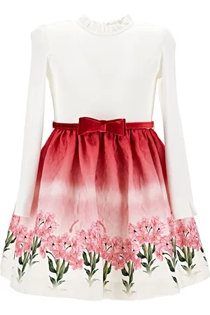 MONNALISA Quilted dress with floral skirt